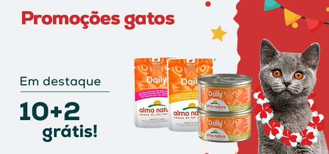 Almo Nature: 10 + 2 grátis em packs de 12 unidades de comida húmida para gato