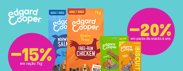Edgard & Cooper: -15% numa seleção de ração para cão 7 kg, e -20% numa seleção de packs para cão