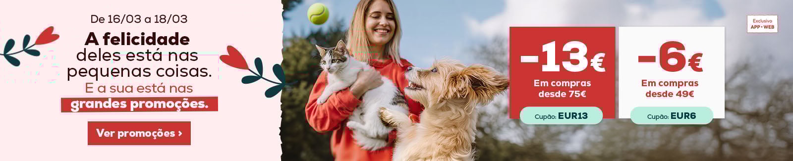 13&euro; de desconto em compras desde 75&euro; ou 6&euro; de desconto em compras desde 49&euro;