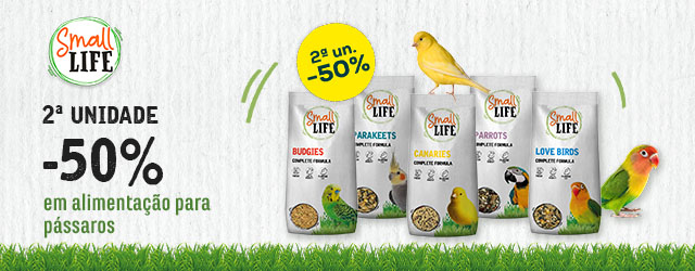 Small Life: -50% na 2.ª unidade em comida para aves