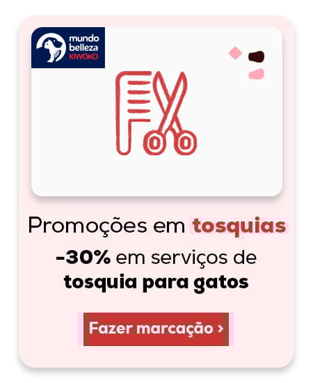 -30% exclusivo em serviços de tosquia para gato -30% exclusivo em serviços de tosquia para gato