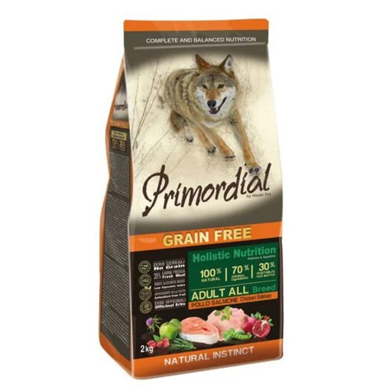 12 KG Primordial Adult Grain Free Frango e Salmão ração para cães