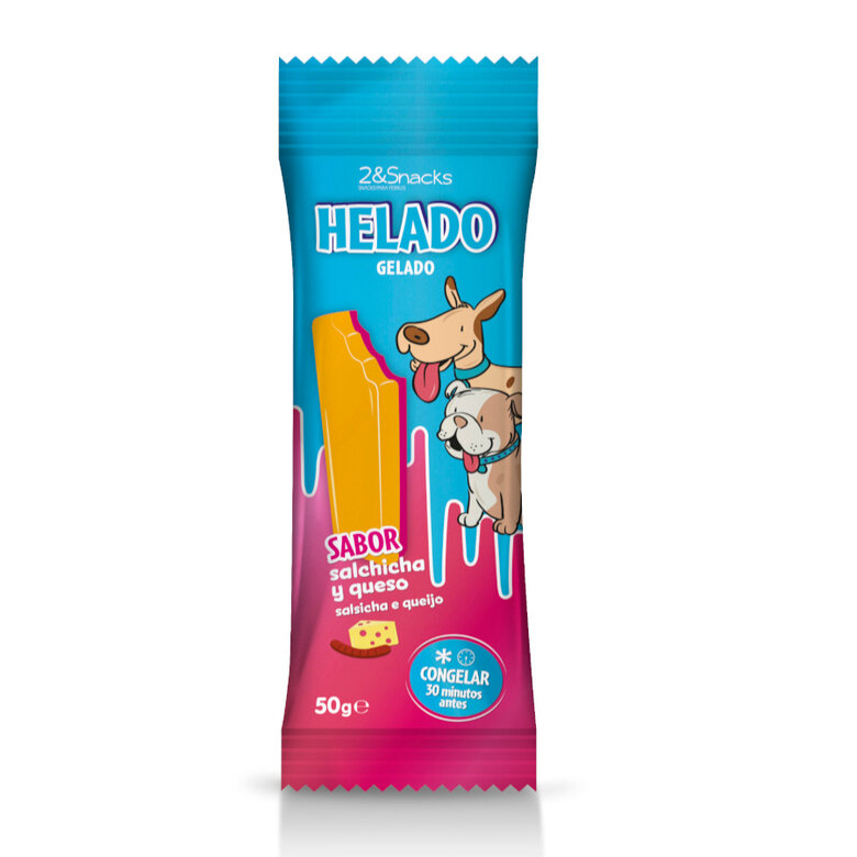 2&Snacks Gelado de Salsicha e Queijo para cães