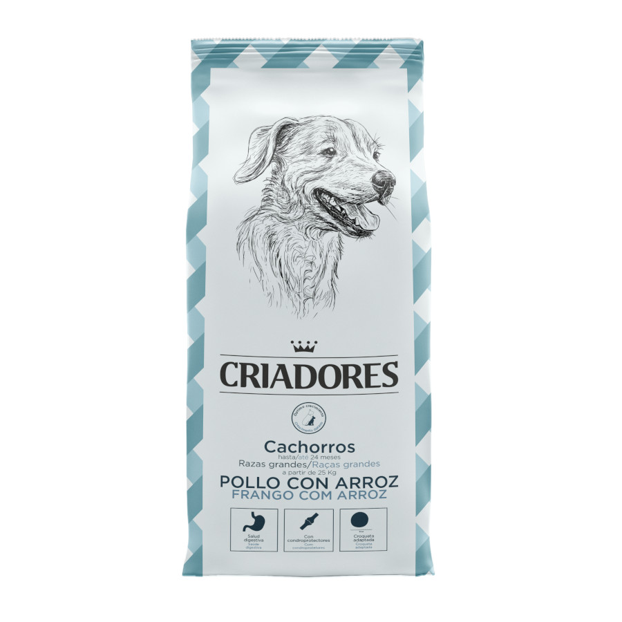Criadores Frango e Arroz ração para cachorros de raças grandes