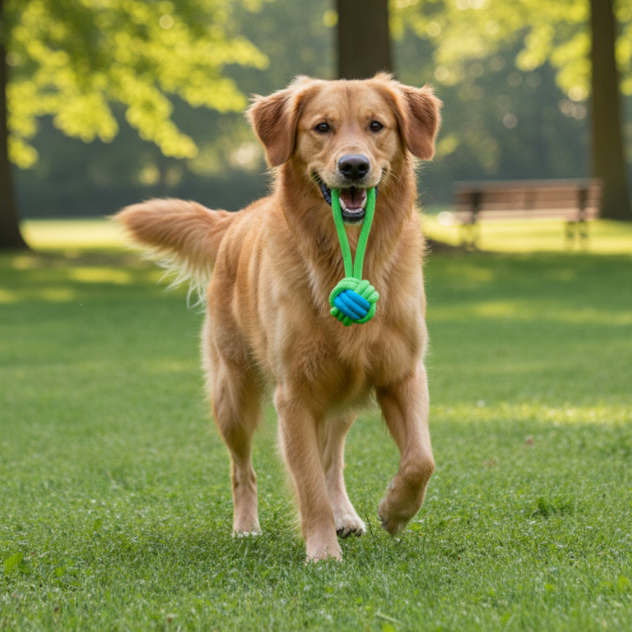 Tootoy! Pull Bola de corda com pega para cães