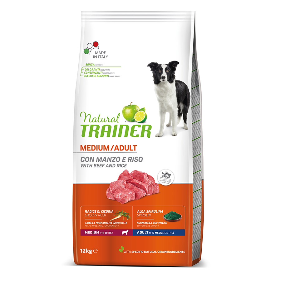 3 KG Natural Trainer Adult Medium Terneira ração para cães