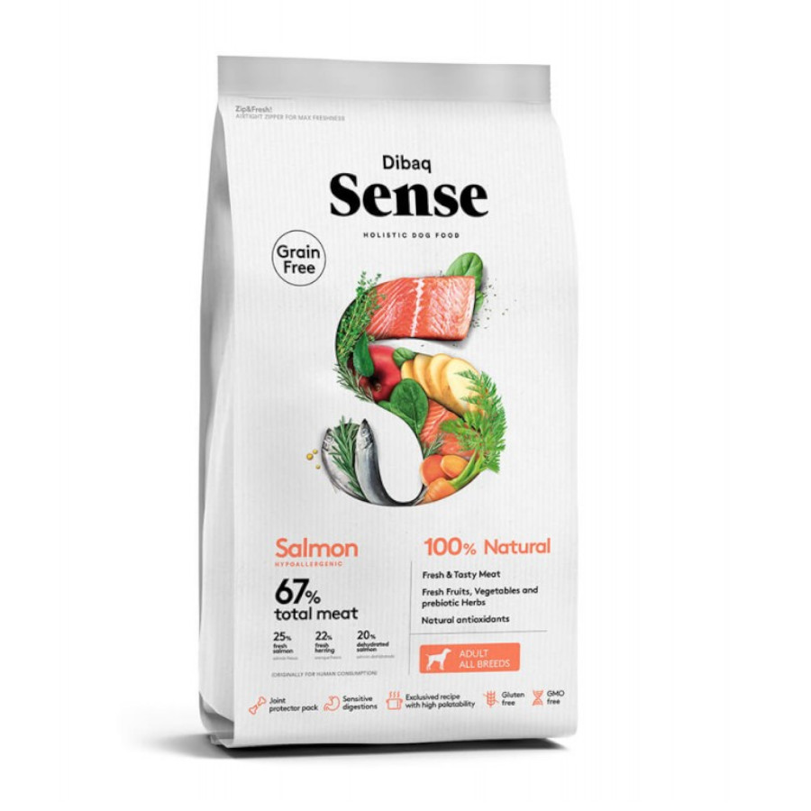 2 x 12 kg Dibaq Sense Grain Free salmão ração para cães Pack poupança!