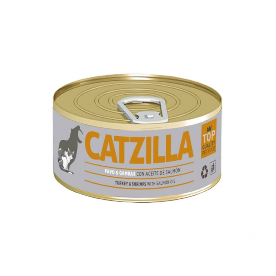 Catzilla peru e camarão lata para gatos