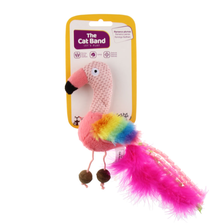 The Cat Band Flamenco de Peluche Arco-íris com Catnip