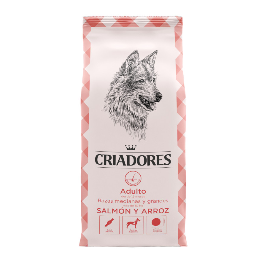 Criadores ração salmão e arroz para cães