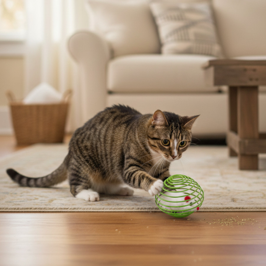 Tootoy! Chase & Play Bola interativa com rato para gatos