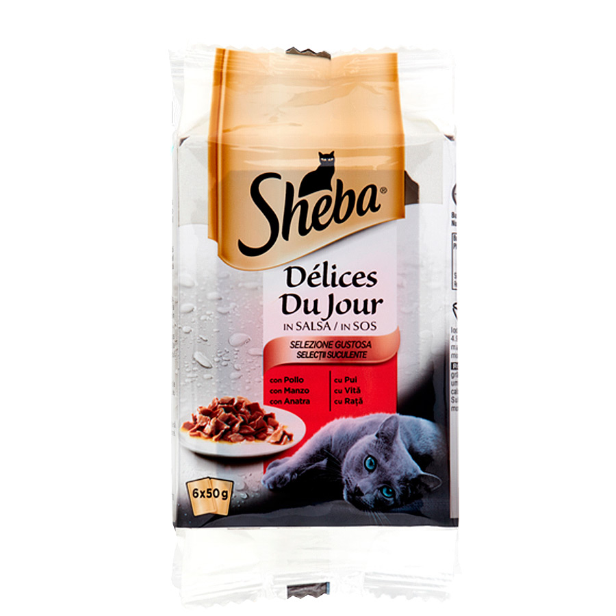 Sheba D&eacute;lices du Jour 6 x 50 g v&aacute;rios sabores para gato, , large image number null