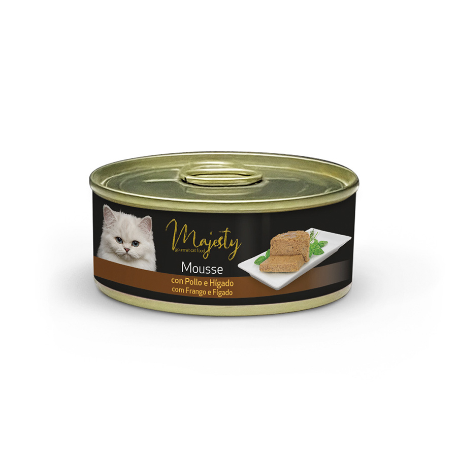 Majesty Adult Mousse de Frango e Fígado lata para gatos