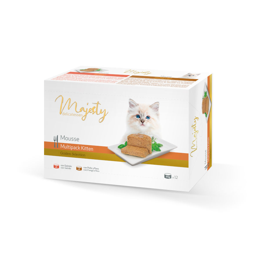 Majesty Kitten Mousse de Frango e Peru lata
