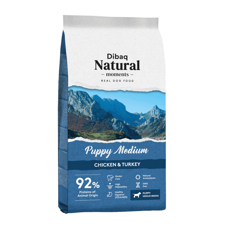 15 KG Dibaq Natural Moments Puppy Medium ração para cães