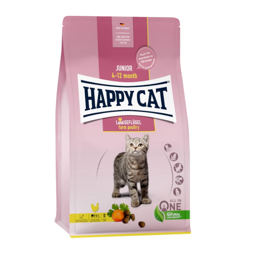 Comida para Gatos Junior Geflügel 4 KG Happy Cat