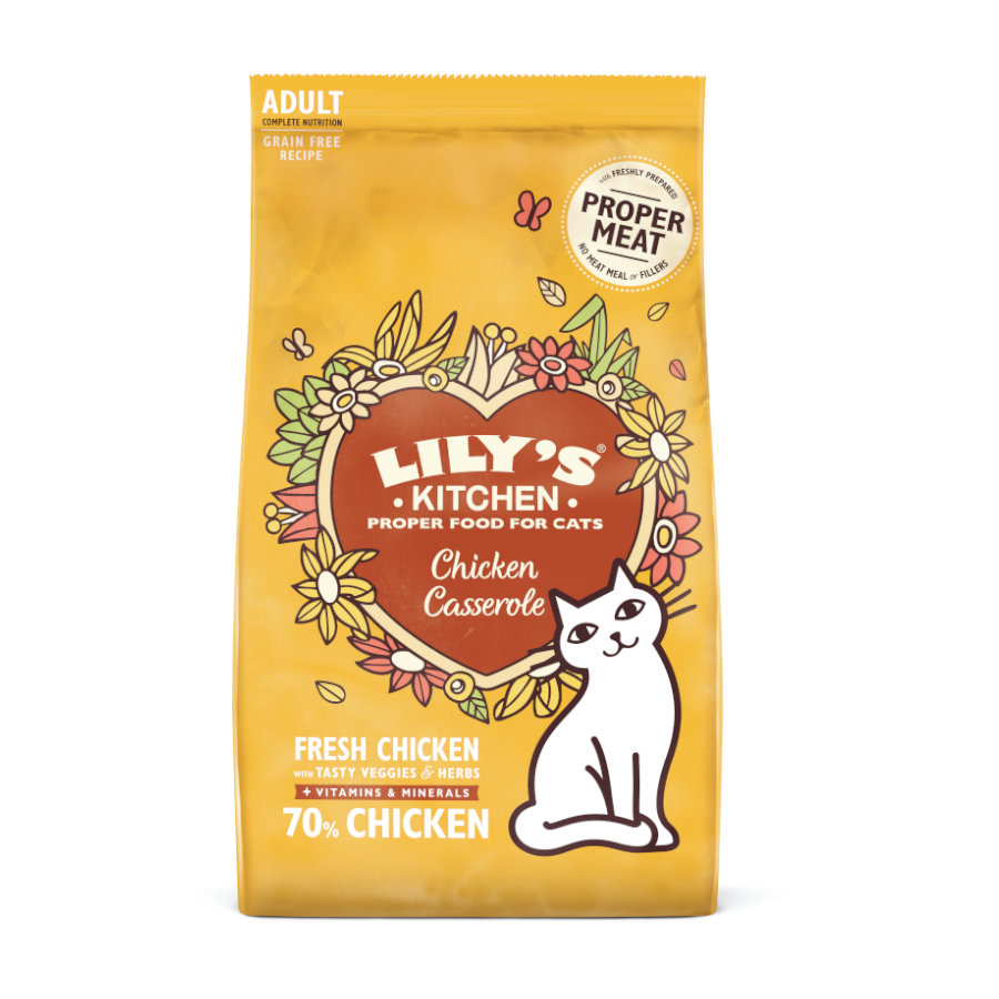 Alimento Seco Completo para Gatos Adultos de Frango 800 GR Lily's