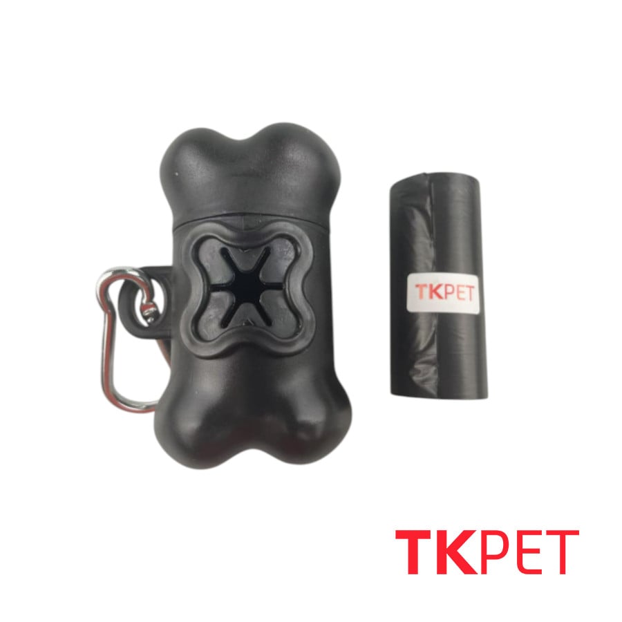 TK Pet Dispensador de sacos preto para cães