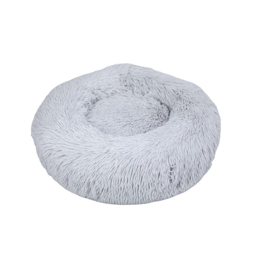 Leeby Cama Redonda Anti Stress de Pelo Cinzento para gatos
