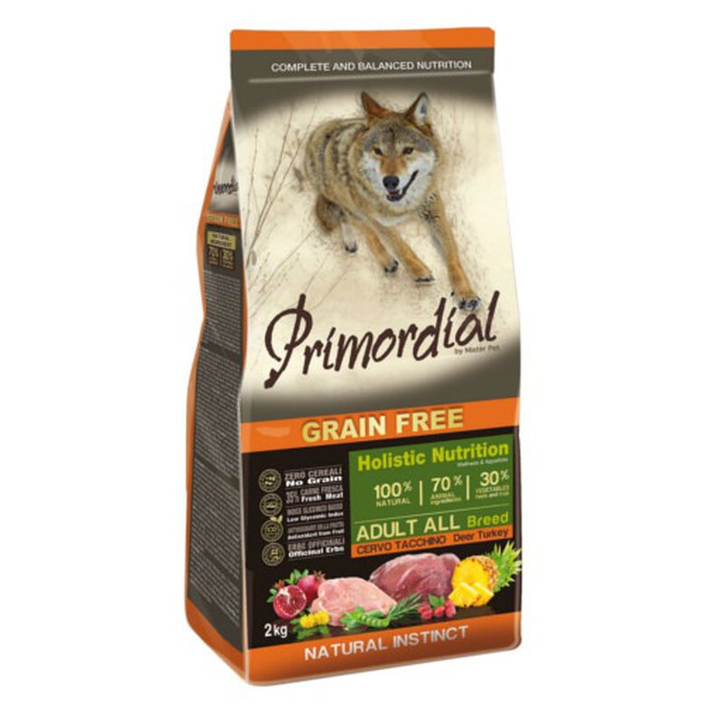 12 KG Primordial Adult Grain Free Cervo e Peru ração para cães