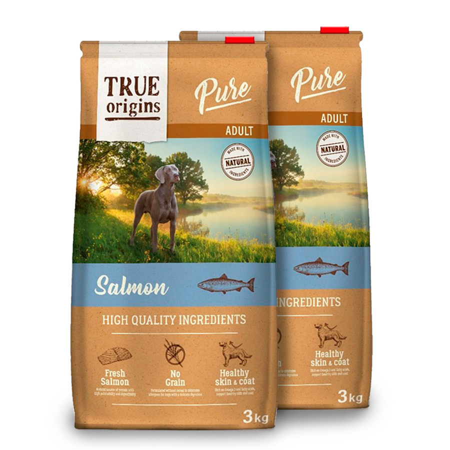 True Origins Pure Dog Adult Salmão 2x3 kg Pack Poupança Kiwoko