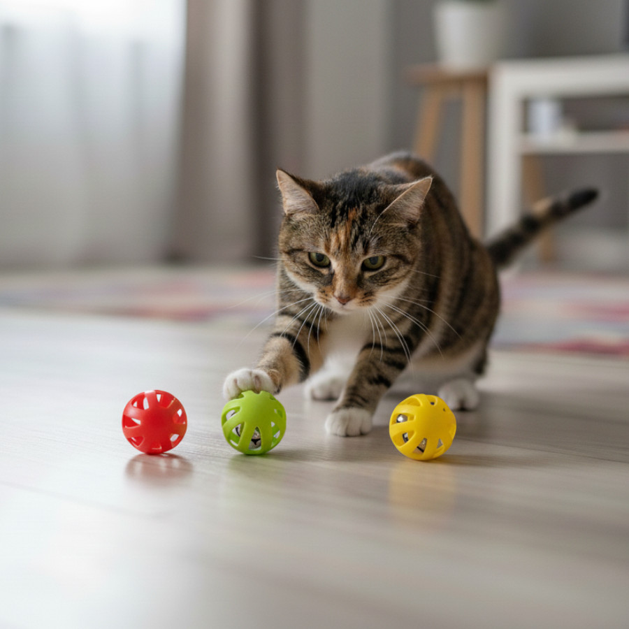 Tootoy! Chase & Play Bola interativa com guizo para gatos