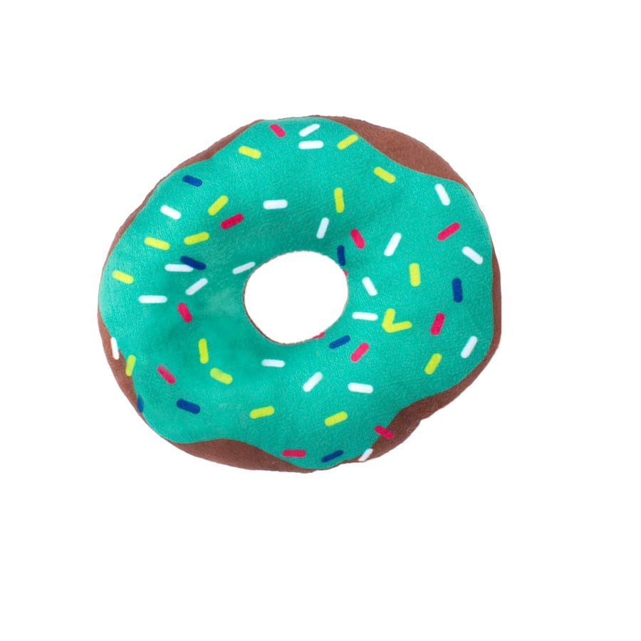 Play & Bite Donut Verde de Pelúcia para cães