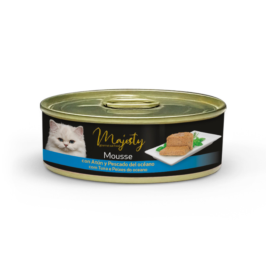 Majesty Adult Mousse de Atum e Peixe do Oceano lata para gatos