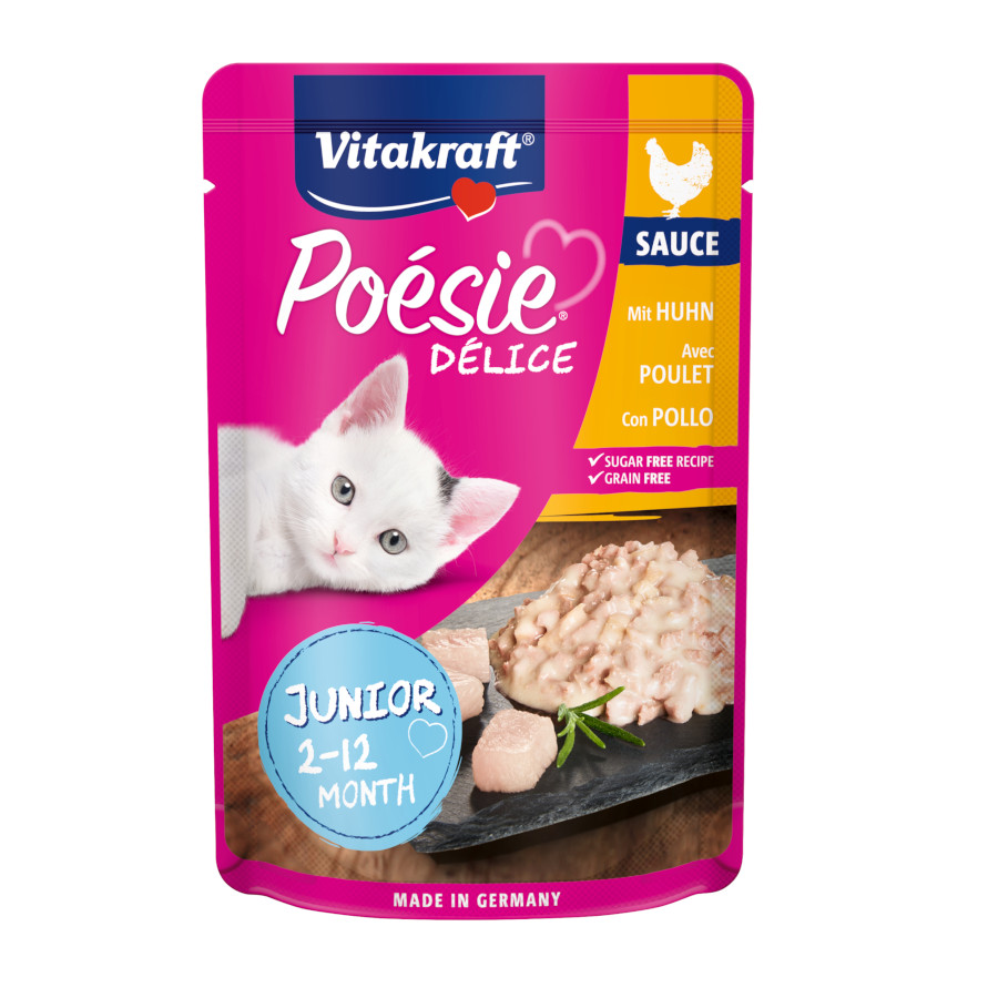 Vitakraft Poésie Junior Bife de Frango saqueta em molho para gatos