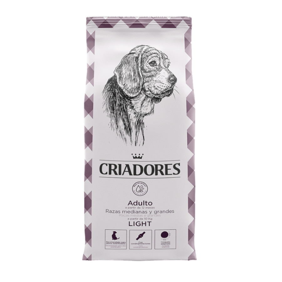 Criadores Light Raças médias e grandes ração cães