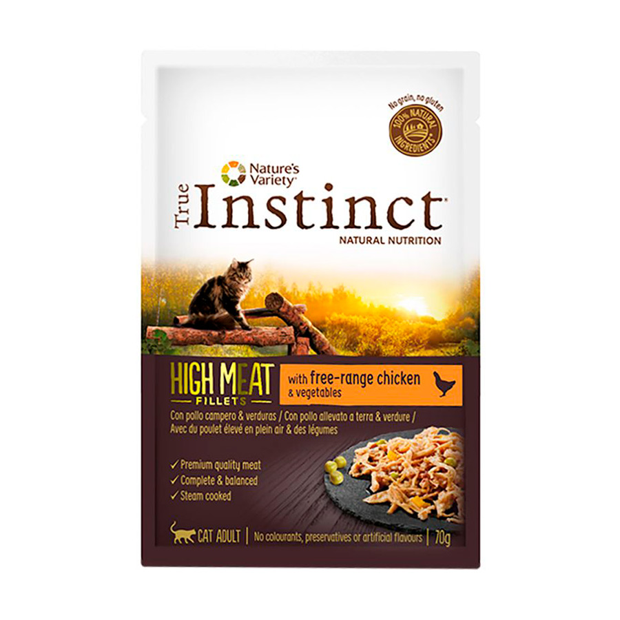 Pack 8 Saquetas True Instinct High Meat Feline Pouch v&aacute;rios sabores 70 g, , large image number null