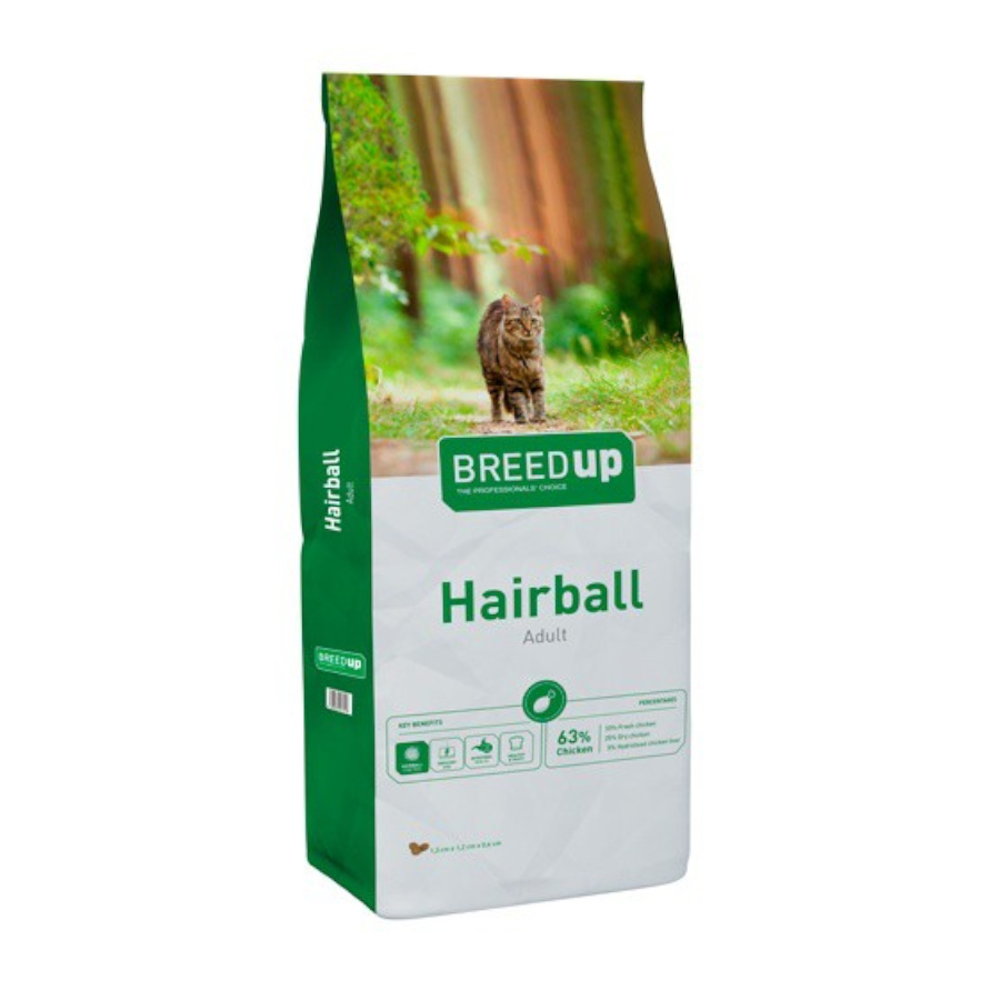 Ração para gatos Breed Up Hairball