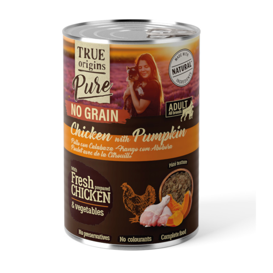 True Origins Pure Frango lata para Cães