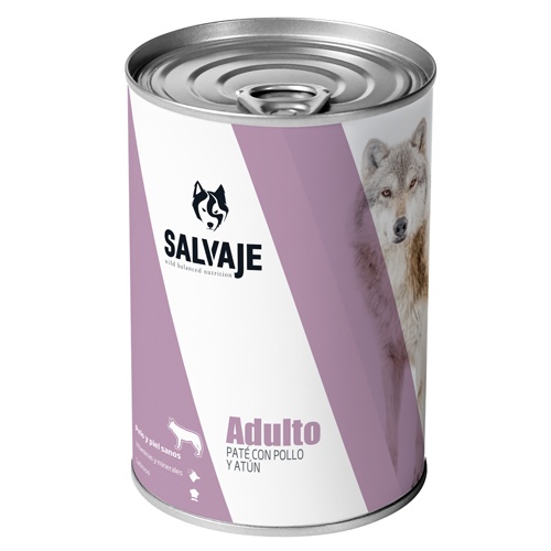 Salvaje Adulto Frango Pollo e Atum em patê lata para cães